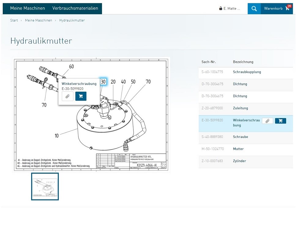 B2B E Matters Explosionszeichnung Navigation