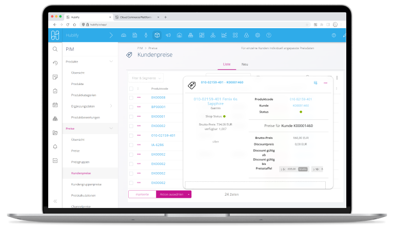 Demo Hublify B2B Kundenpreise 768 Device