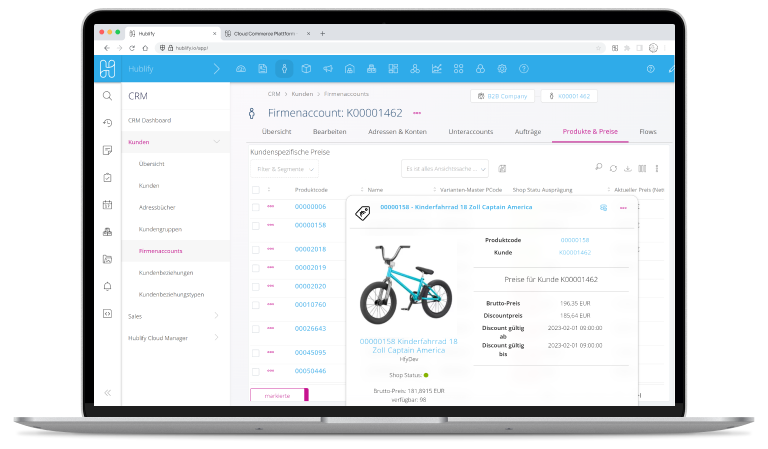 Demo Hublify Kundenaccounts Preise 768 Device