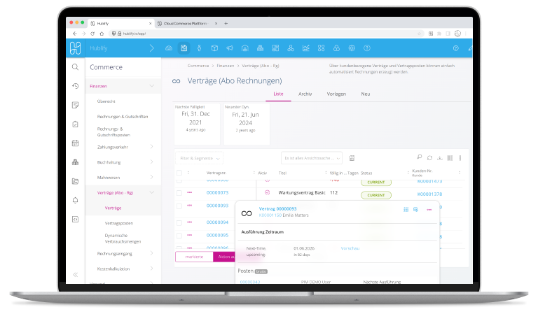 Demo Hublify Wartungsverträge 768 Device