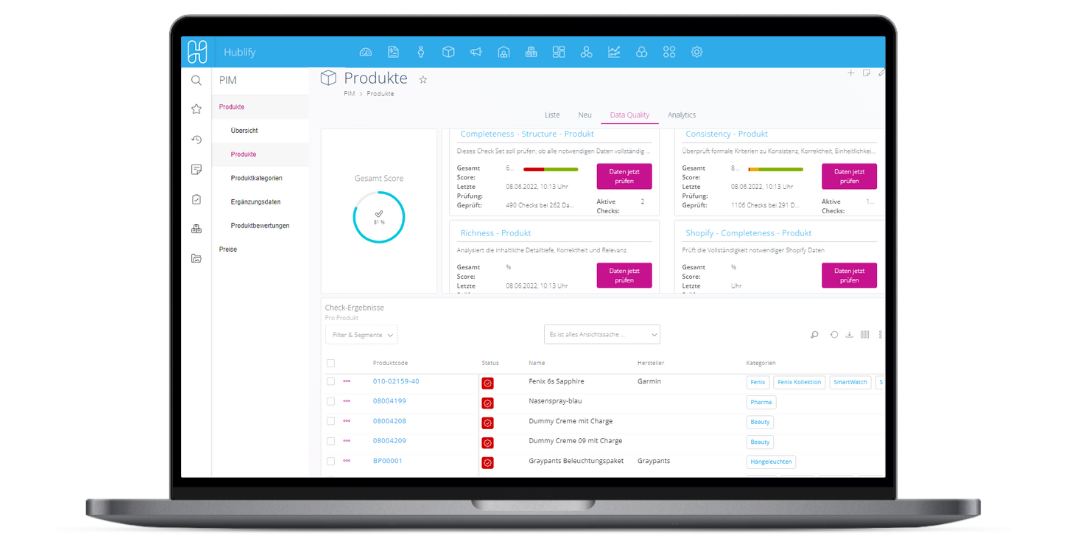 Hublify PIM   QualityCheck